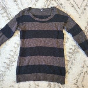 Charlotte Russe Women's Sweater Size Small Black and Gray Stripe